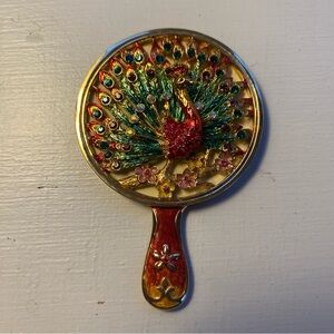 Mini Peacock compact mirror